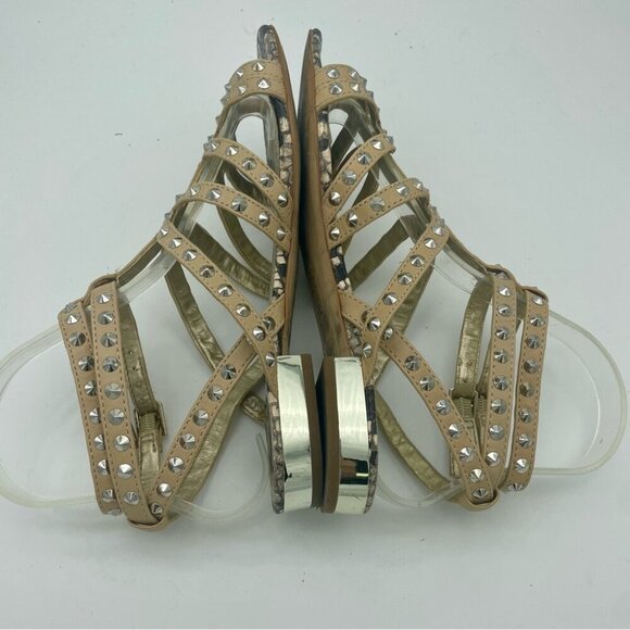Sam Edelman  Demi Studded Nude Leather Sandals, Sz 6 - Picture 7 of 12
